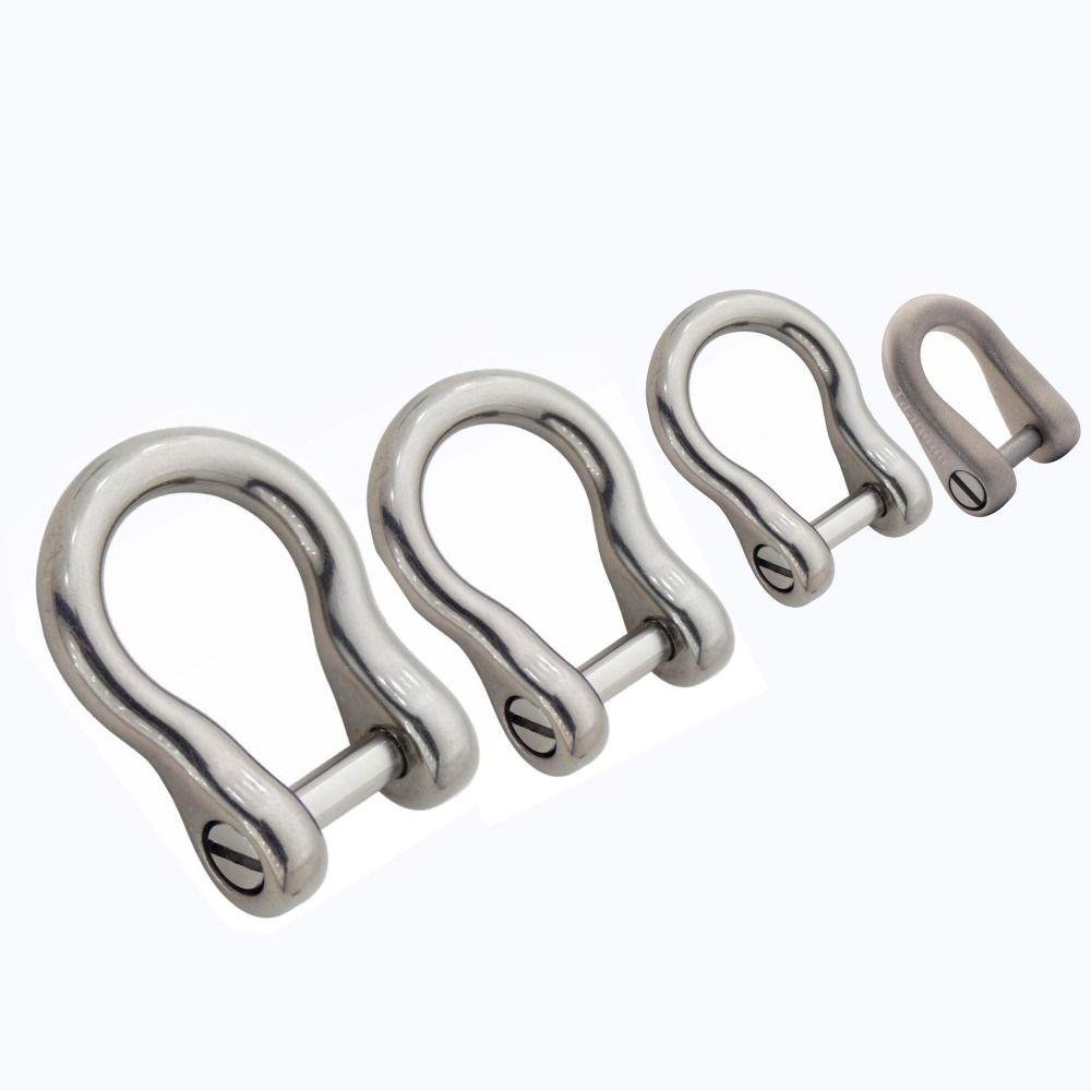 New 6/8/10/15mm Horseshoes Buckles Titanium Alloy 10 Styles D Bow Staples Carabiner Shackle Key Ring Outdoor Accessories
