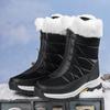 Waterproof Snow Boots With Zipper Warmth Insulated Cushioned Outdoor Winter Shoes