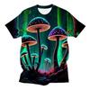 Summer Men's Casual T Shirts  Print T-shirt Art Design Mushroom Print Male Tops Short Sleeve Streetwear Tees Men Clothing