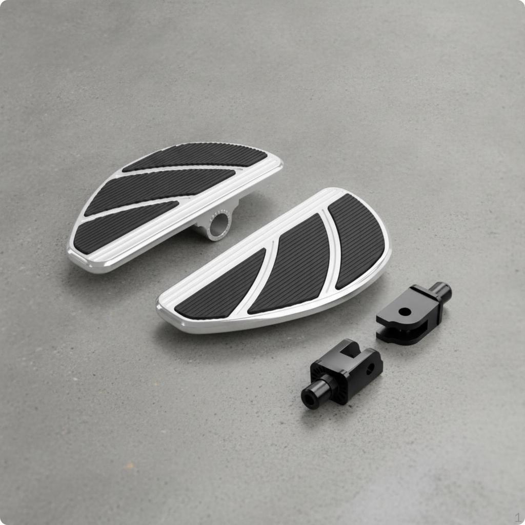 Footrest Mounting Hardware Kit | Ribbed Anti-Slip Tread, Foot Peg Support Mount