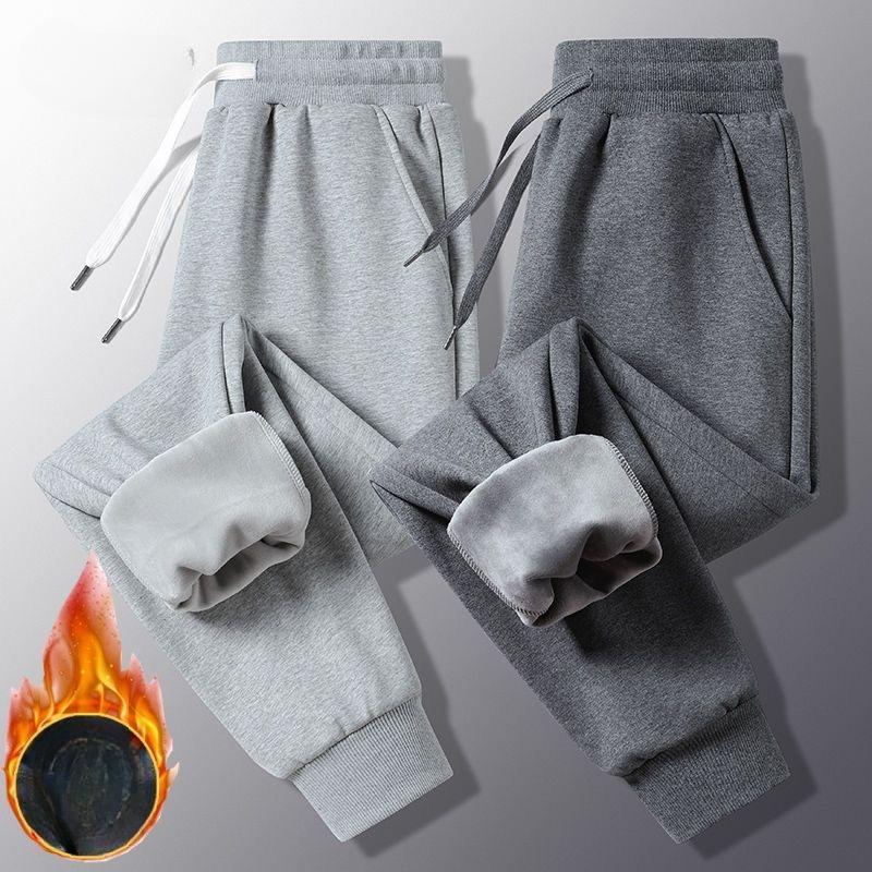 Women Casual Fleece Lined Thick Sweatpants High Street Elegant Loose Straight Trousers Korean Fashion Designer Soild Sports Pants