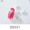 10Pcs Gold Silver Elk Antler Shape Alloy Diamond Nail Ornament Manicure Decoration Accessories