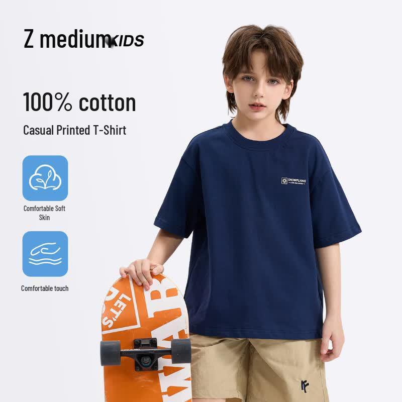 SNOWFLYING Boys  Casual Short Sleeve T-Shirt 140