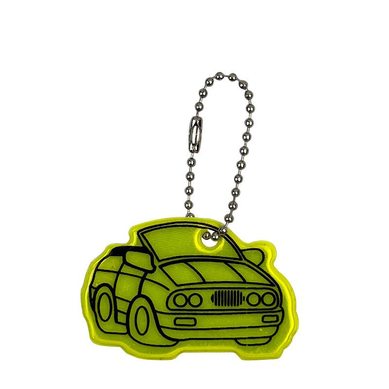 Kreskówkowy Samochód Odblaskowy Wisiorek Brelok do Plecaków Szkolnych dla Uczniów