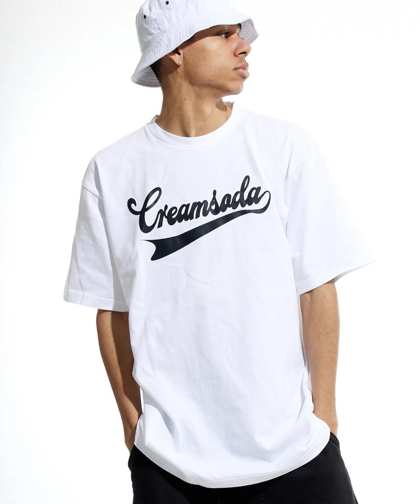 CREAM SODA LAB [2Pack] Authentic Logo Short Sleeve T-Shirt Ivory (Burgundy) White (Black)