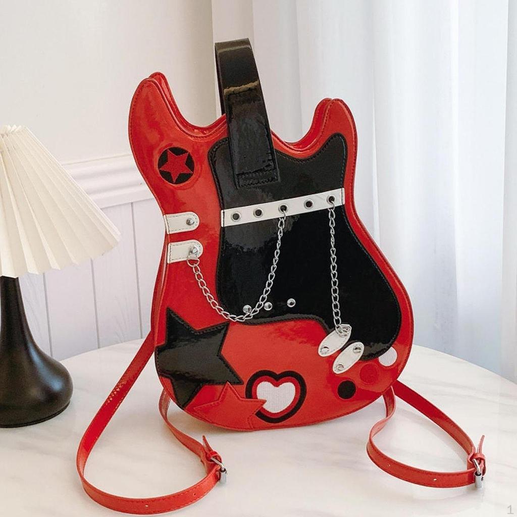 Gitarrenförmiger Rucksack Kreative Mode Handtasche für Dating Arbeit Urlaub Party