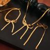 Trendy Bow Earrings & Jewelry Set: Niche Metal Design