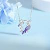 Enamel iris necklace women's light luxury niche high-end national style round wreath pendant jewelry collarbone chain