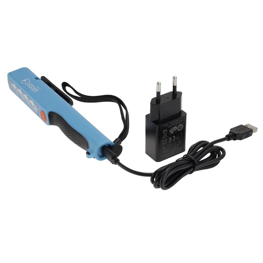 Inspection Workshop Lamp 2W 4x SMD LED 200 Lm + Flashlight 2W SMD LED 150 Lm, Rechargeable, IK07, IP54