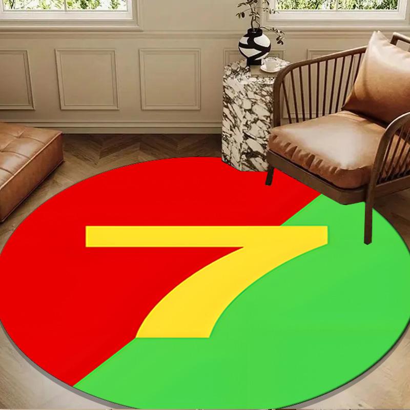Ronaldo's Number Seven Round mat, Anti-slip Circle Carpet Chair rug For livingroom,Bedroom, doormat home decor Gift Christmas Gifts