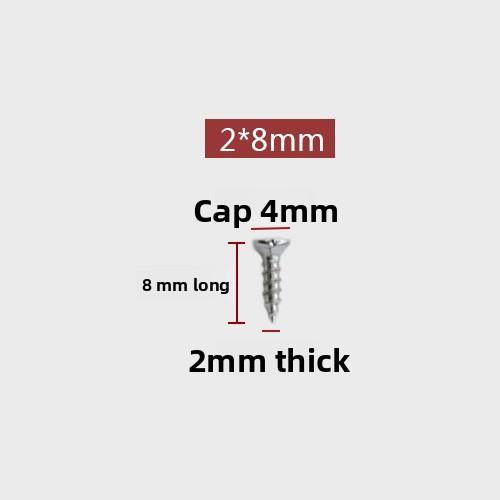 

100 саморезов по дереву с крестообразным шлицем, потайной головкой и плоской головкой M2 * 8