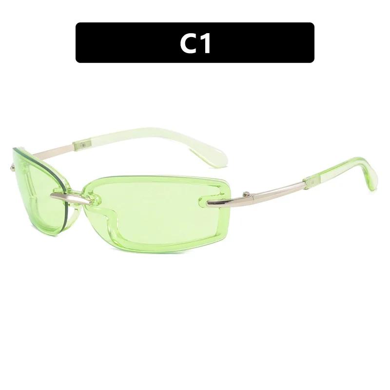 Rimless  Metal Small Frame Sunglasses Rectangle Fashion Popular Women Men Shades Square Sun Glasses For Female Male