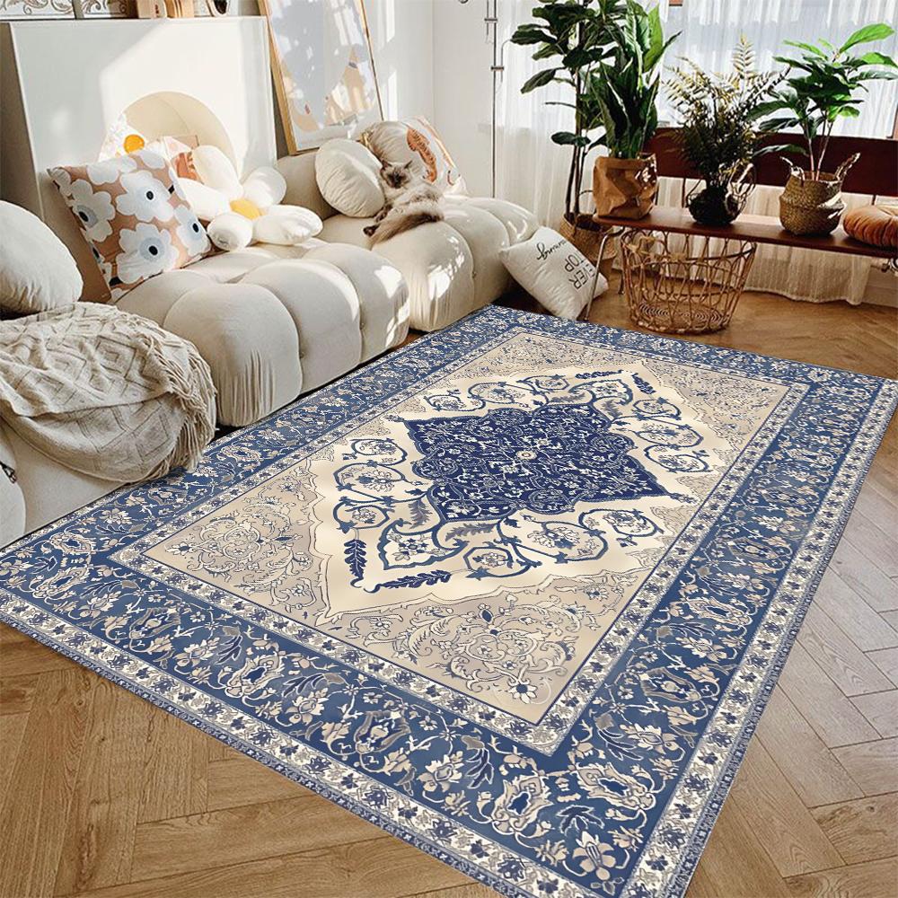 Premium Red Blue Persian Turkish Style Carpet Elegant Living Room Rug Luxurious Bedroom Hallway FloorMat Classic Home Decor Gift