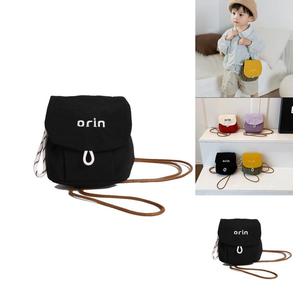 Fashion Color Blocked Letter Embroidery Children Lightweight Crossbody Purse For Kindergarten Kids