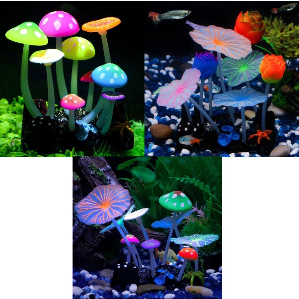 

Светящийся эффект аквариумного растения, многоцветный аквариум, пейзаж, искусственный гриб, аквариум