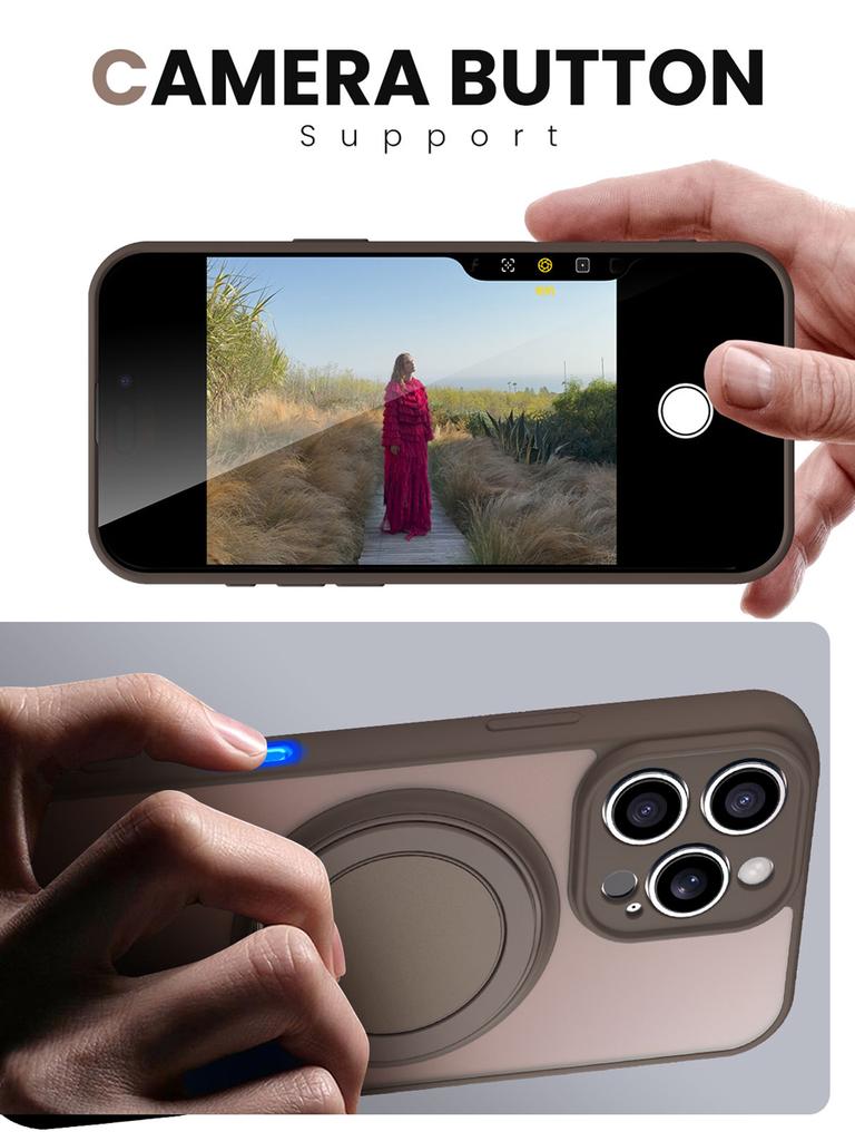 360° Metal Ring Bracket Magnetic Case for iPhone 16 15 14 Plus 13 11 12 Pro Max Hardware Kickstand Silicone Magsafe Soft Cover