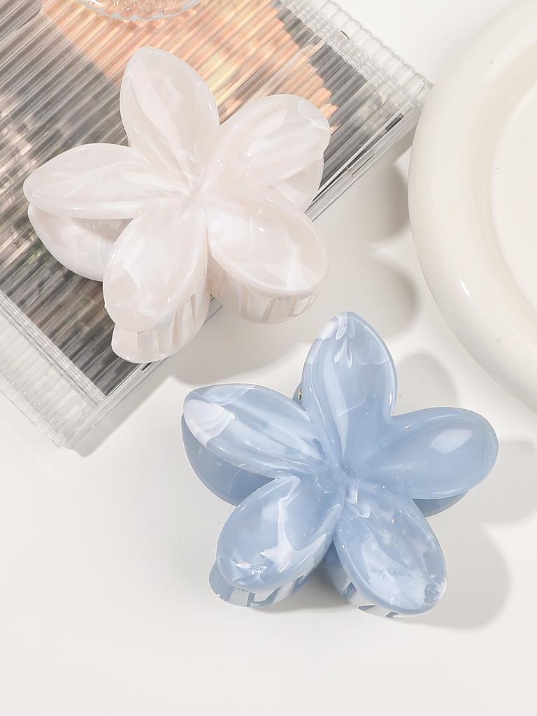 Flower Hair Claw Clips for Thick Hair,Strong Hold Nonslip,Hawaiian,Cute Large Marble Hair Clips,Banana Clip for Thin Hair