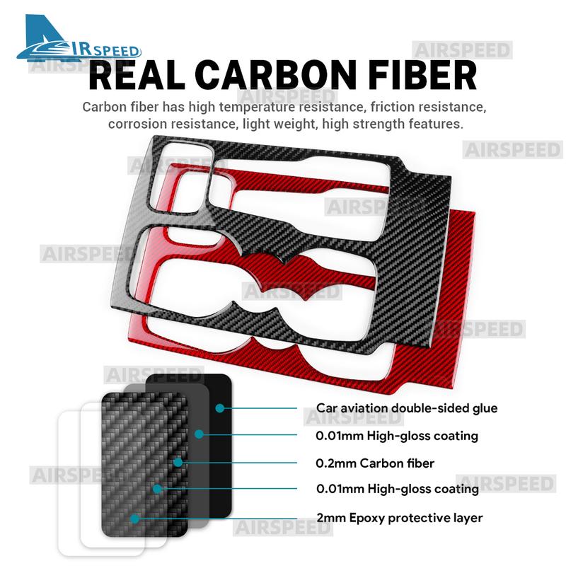 Für Ford Focus/Focus ST      2024 2025 Echter Weicher Kohlefaser-Aufkleber LHD RHD Auto Schalthebel Rahmen Panel
