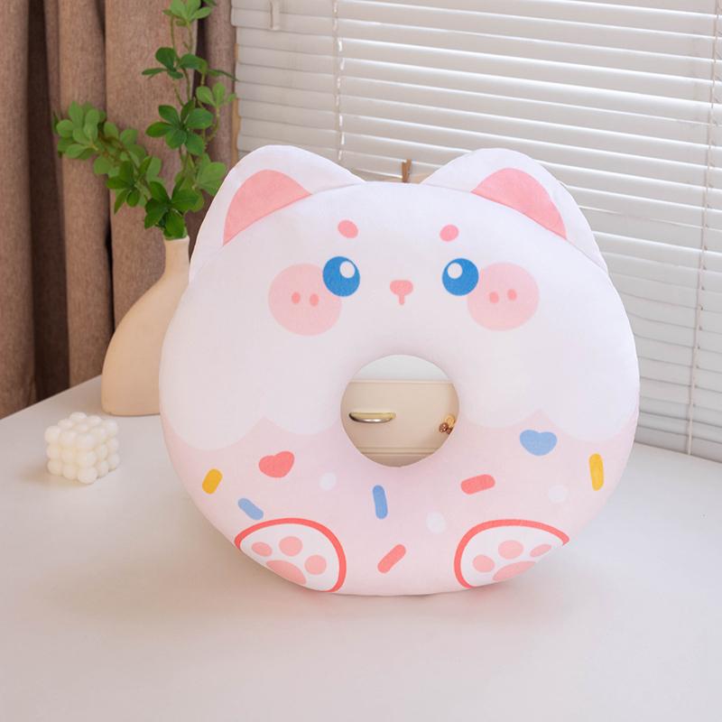 Tier-Donut-Kissen Süßes Weiches Nickerkissen Mit Bär Katze Hund Niedliche Plüschpuppe Für Jungen Mädchen Geburtstagsgeschenke Dekoration
