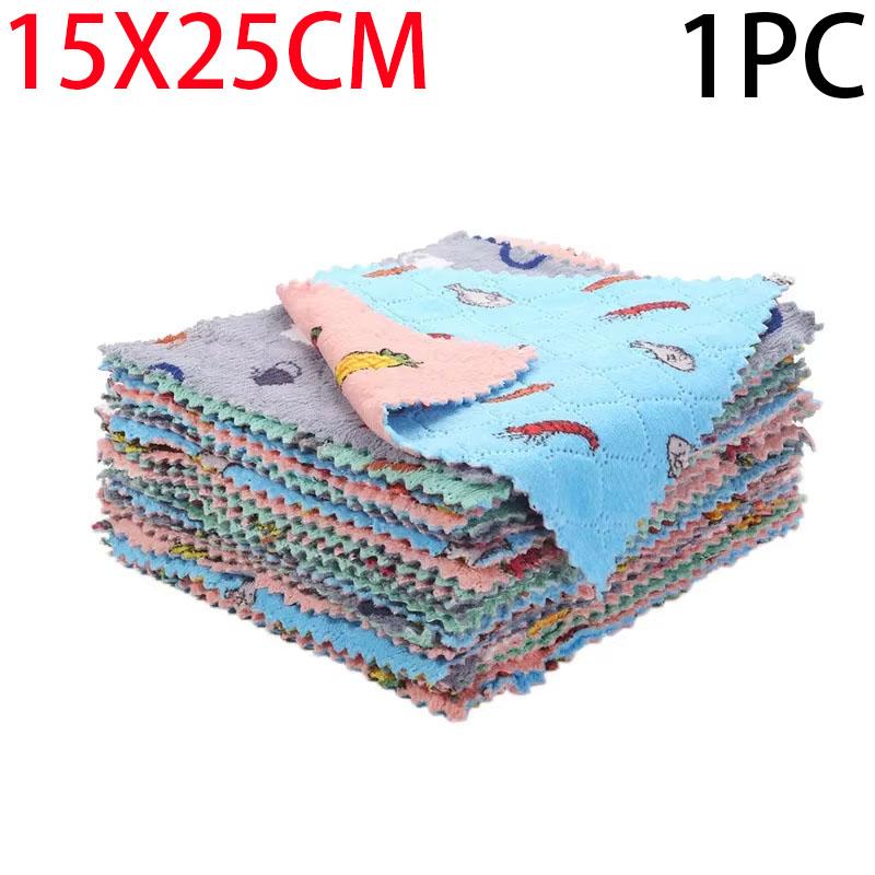 

100 шт. кухонное полотенце для посуды столовые приборы супер впитывающее микроволокно бытовая печать стирка чистка полотенце кухонные инструменты гаджет 15X25CM