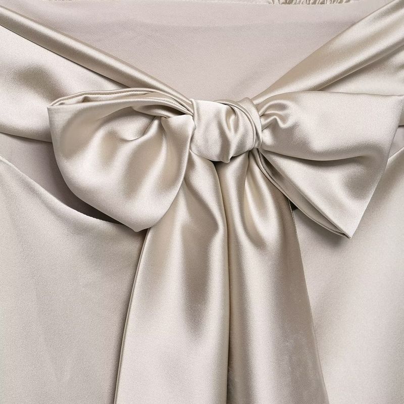 Kaslead New Women Clothes Western Style Silk Texture Satin Hanging Neck Dress 8482331