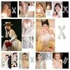 White Wedding Bridal Gloves Lace Long Finger Mittens Retro Satin Long Gloves  Women