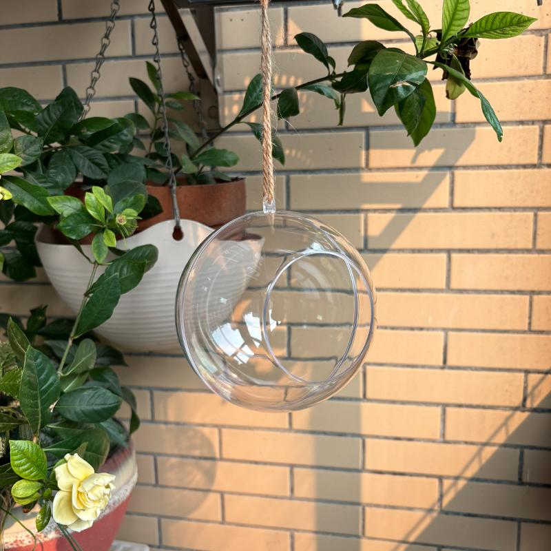 Hanging Bird Feeder Birdhouse Transparent Spherical Shape Bird Nest Garden Decor