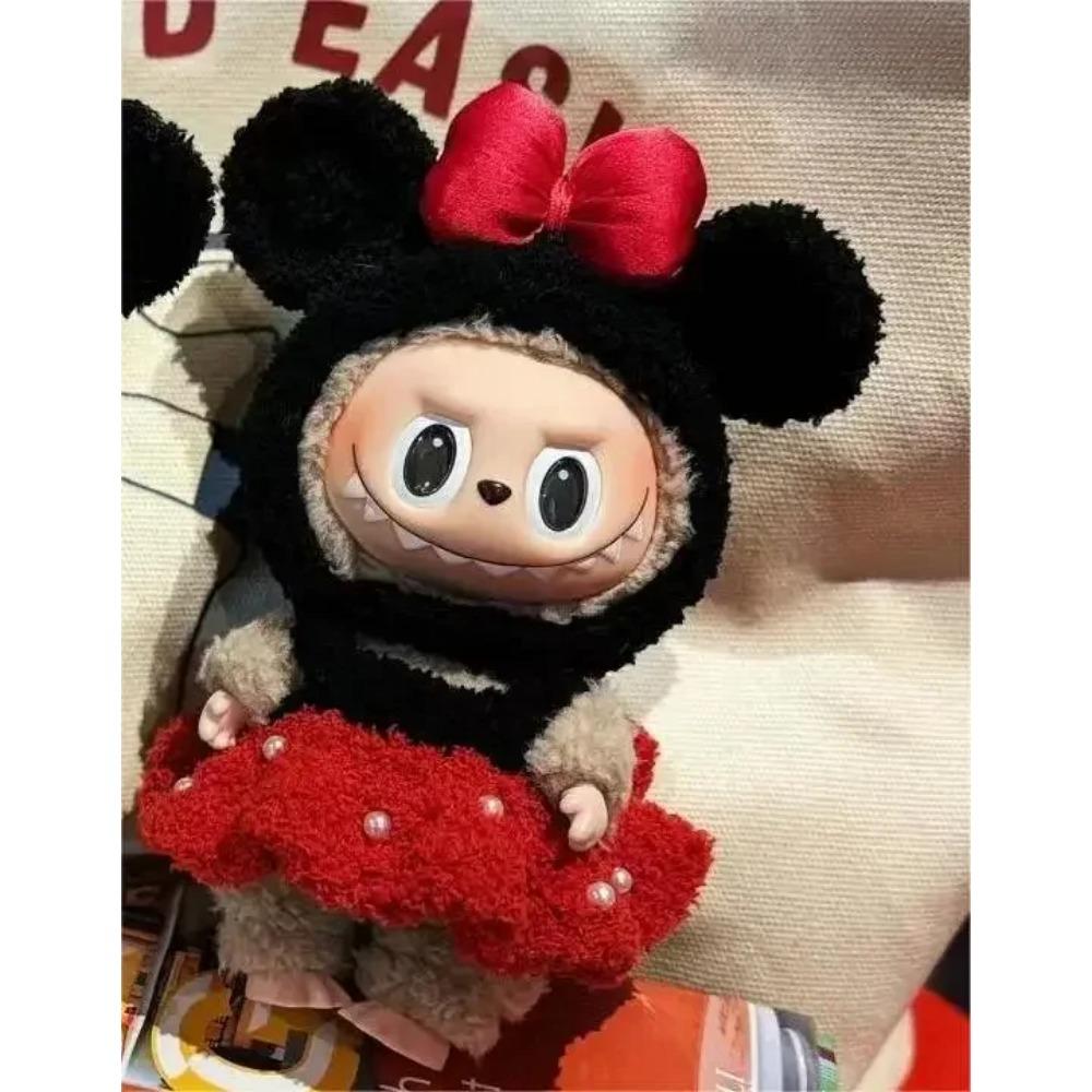 New 17cm Labubu Inventory Cute Fashion Clothing Accessories Labubu Headband Scarf Decoration Bubble Doll Clothing Birthday Gift