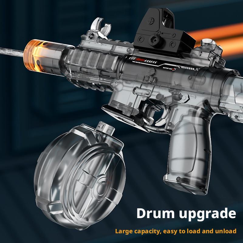 M416 Electric Water Gun with Light, Flame Effect Sprayers Continuously High Pressure High Speed Powerful, Outdoor Water Gun Toys