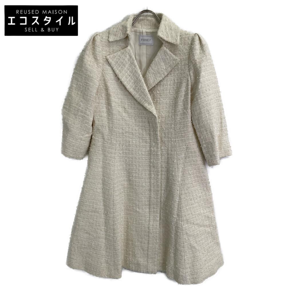 FOXEY White 40544 Tweet Dress Miss Edinburgh 3/4 Sleeve Coat Coat 38 whiteUsed