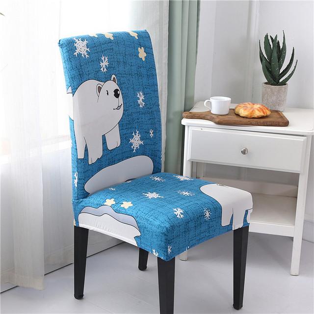 Printed Dining Chair Case Spandex Elastic Chair Slipcover Case Stretch Seat Covers For Wedding Hotel Banquet Home Use Dining Room