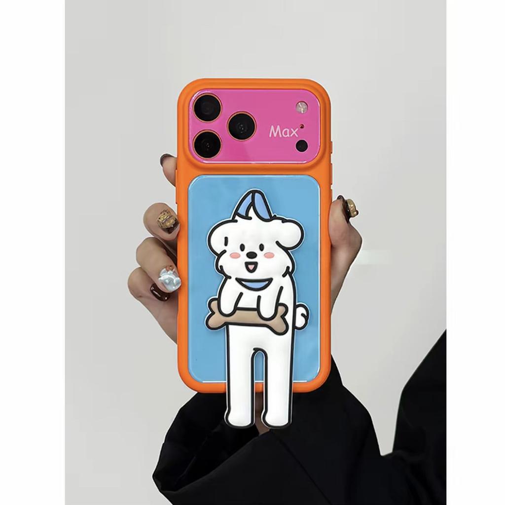 Dopamine Contrast Color Double Sticker Shell for Apple 11 Creative Mobile Phone Case Silicone All-Inclusive Soft 11promax Bracket 11