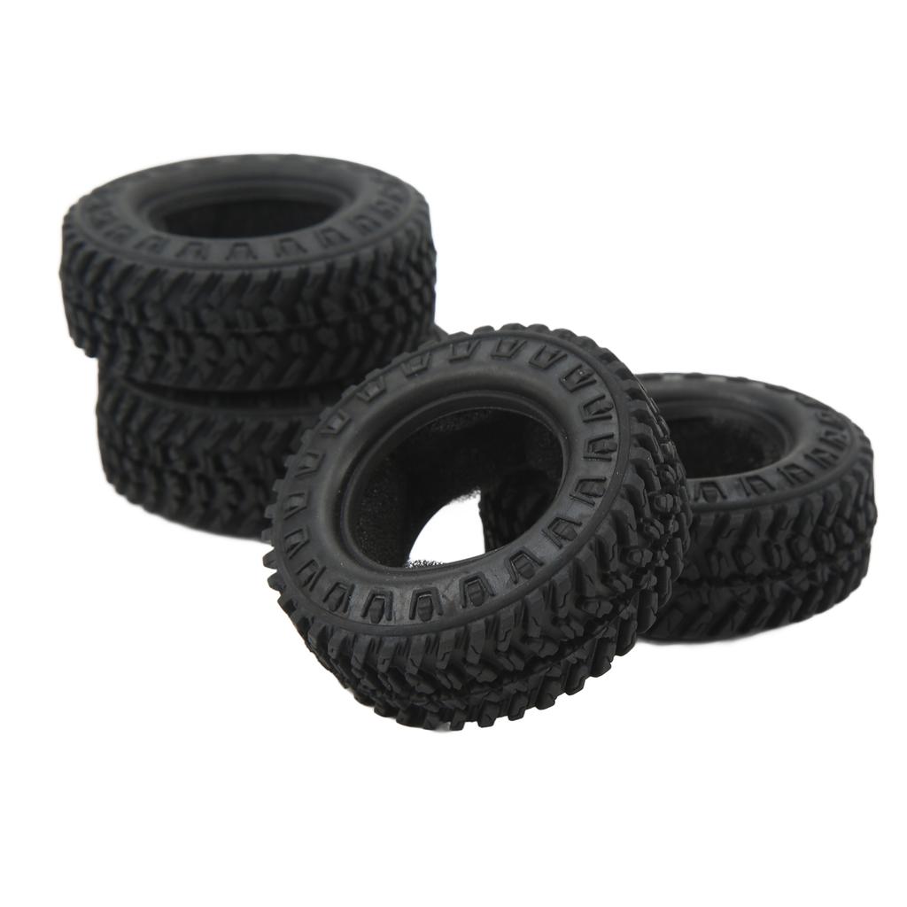 4PCS 1.25in RC Crawler Mud Tires Rubber RC Car Wheel Tires Set for FMS FCX24 for Axial SCX24 124