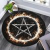 Flaming Pentagram Round Area Rug,Carpet Rug for Living Room Bedroom Sofa Playroom Decor,Non-slip Floor Mat
