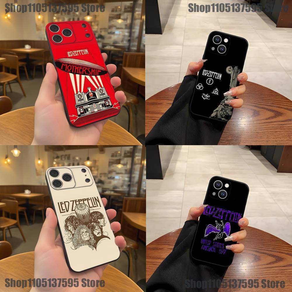 Heißes L-Led Z-Zeppelins Band Handyhülle Für iPhone 17,16,15,14,13,12,11,Pro,XS,Max,XR,Plus,E,SE4,Mini Schwarze Weiche Hülle