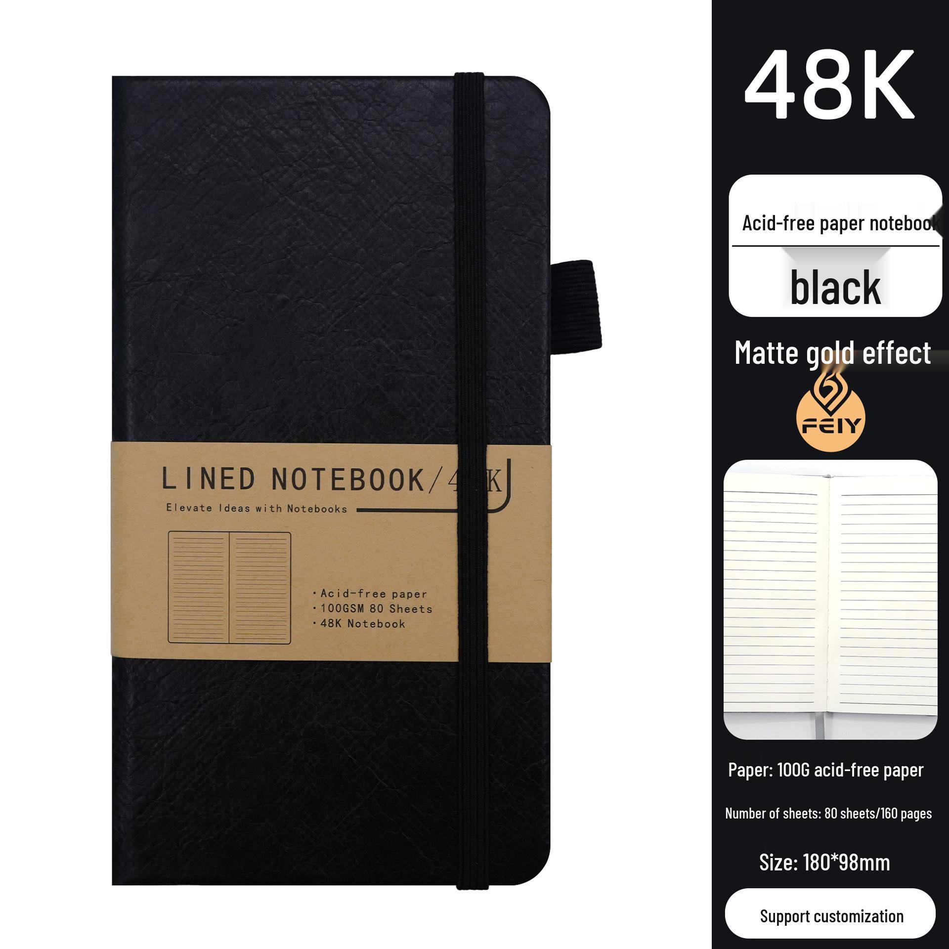 48K Acid-Free Lined Notebook with Cross-Border DuPont Paper, Customizable and Pocket-Sized. 48K