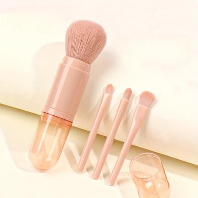4-in-1-Mini-Make-up-Pinsel, niedlich, einziehbar, professioneller Foundation-Blending-Pinsel, Puder-Lidschatten-Pinsel für Frauen, Gesichtskosmetik-Make-up-Pinsel-Set