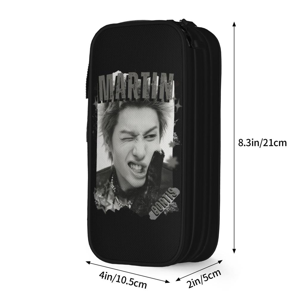 C-Cortis Martin Kpop Boy Group Pencil Cases Classic Pen Holder Bag Student Large Storage Students School Gifts Pencil Box