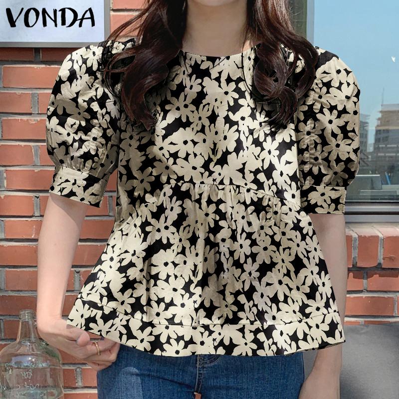 

Летние женские топы VONDA с ​​рукавами-фонариками и цветочным принтом