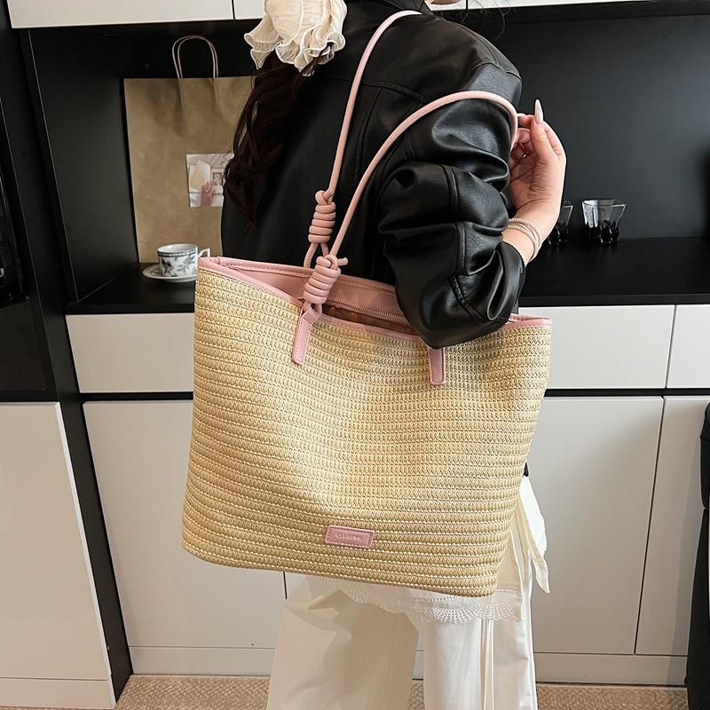 Fashion Shoulder Bag Women's New Seaside Beach Vacation Large-capacity Woven Tote Bag