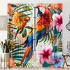 Hummingbird and Flowers Print Light-Filtering Curtain Panels 2 Piece Polyester Rod Pocket  Decorative Curtains for Bedroom