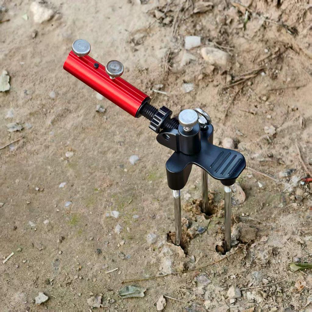 Universal Double Rod Ground Spike Fishing Rod Holder Tripod