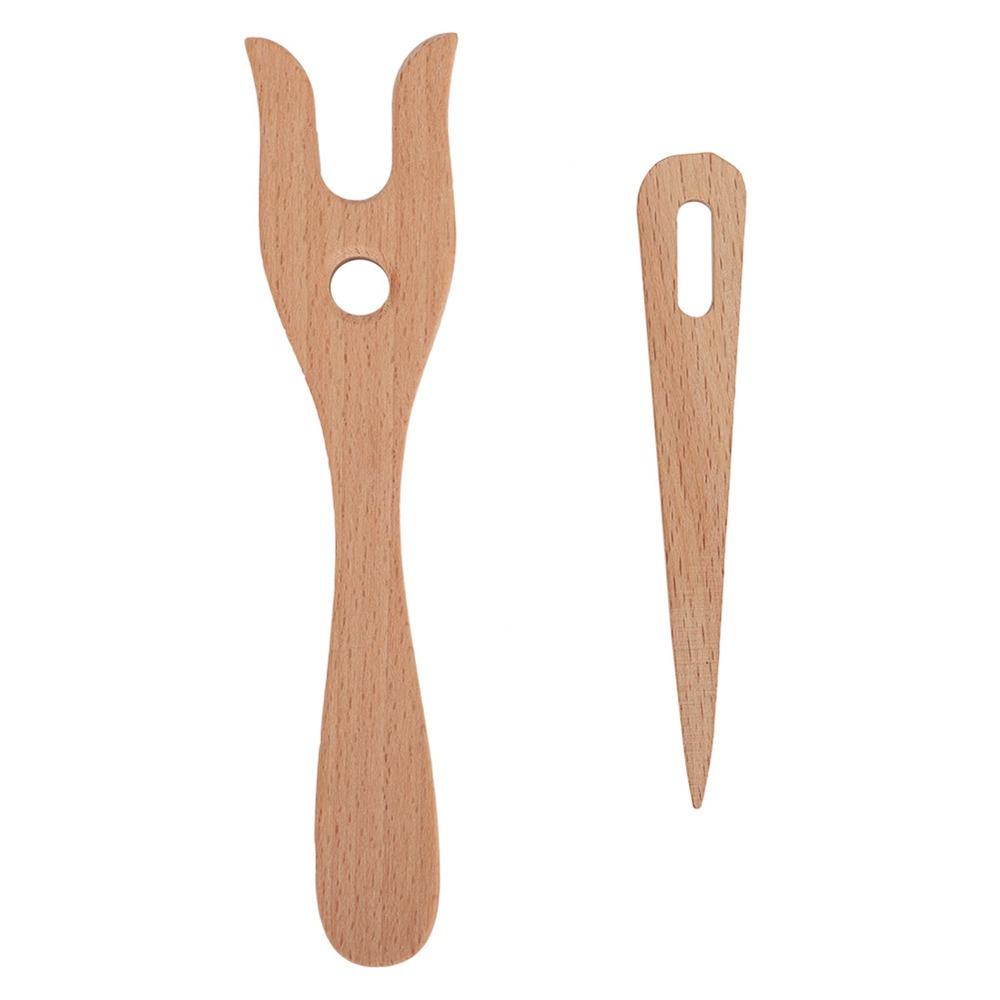2Pcs Eye Needle Design Lucet Fork Kit Fork Type Structure Braided Craft Tools  For Bracelet Making