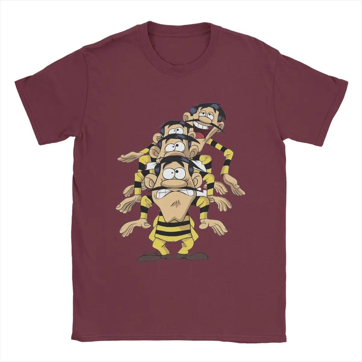 

Чоловіча футболка The Daltons Lucky Luke Футболка для відпочинку з коротким рукавом Футболки з круглим вирізом Чиста бавовна Ідея для подарунків Топи XXXXXL бордовий