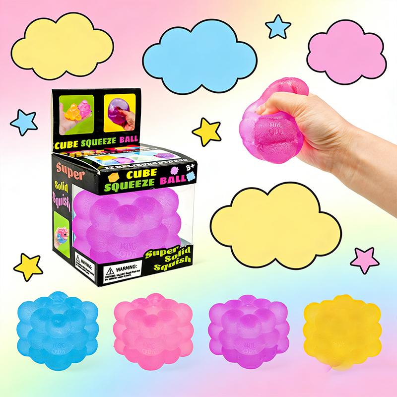 1-4Pcs New Three-Dimensional Candy Kneading Music Adult Kids Stress Relief Squeeze Sensory Toys Decompression Simulation Cube