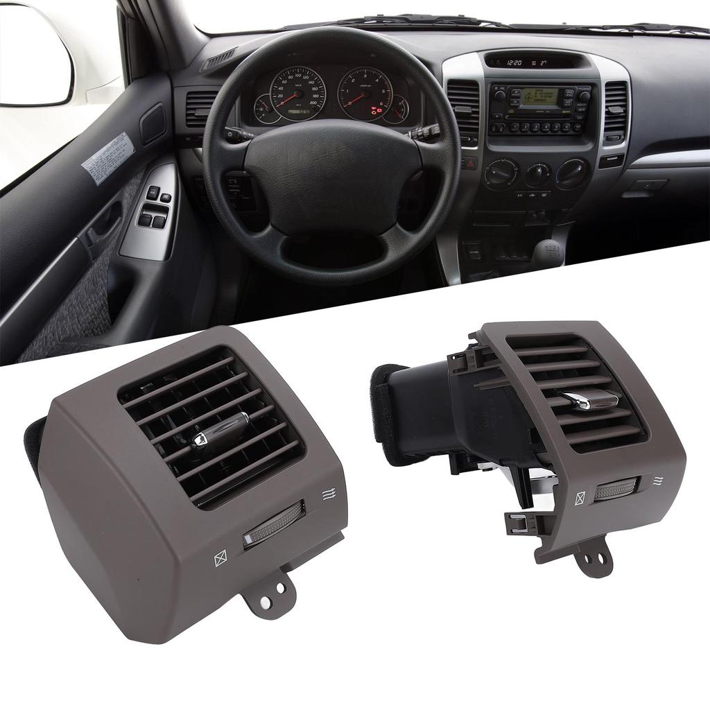 1 Pair Car Air Vent Outlet Improved Air Flow Driver and Passenger Side Dashboard AC Air Vent for Prado J120 2002 To 2009 Grey
