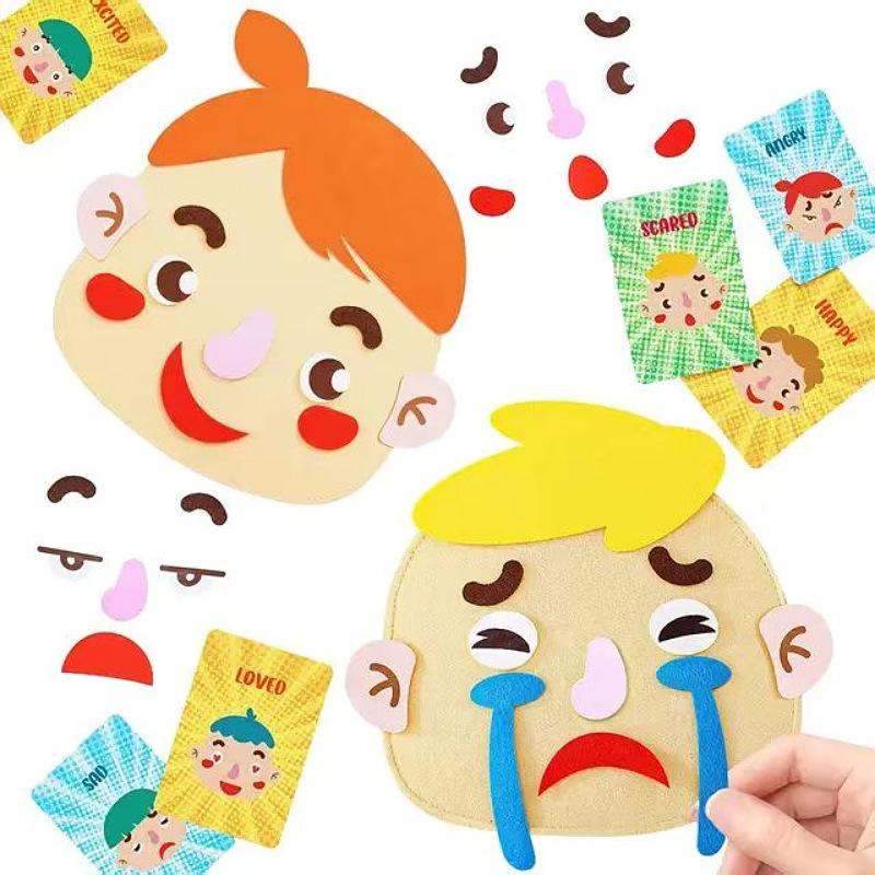 Kids Montessori Facial Expression Game Funny Face Change Toys Preschool Children Learning Educational Toys For Kids
