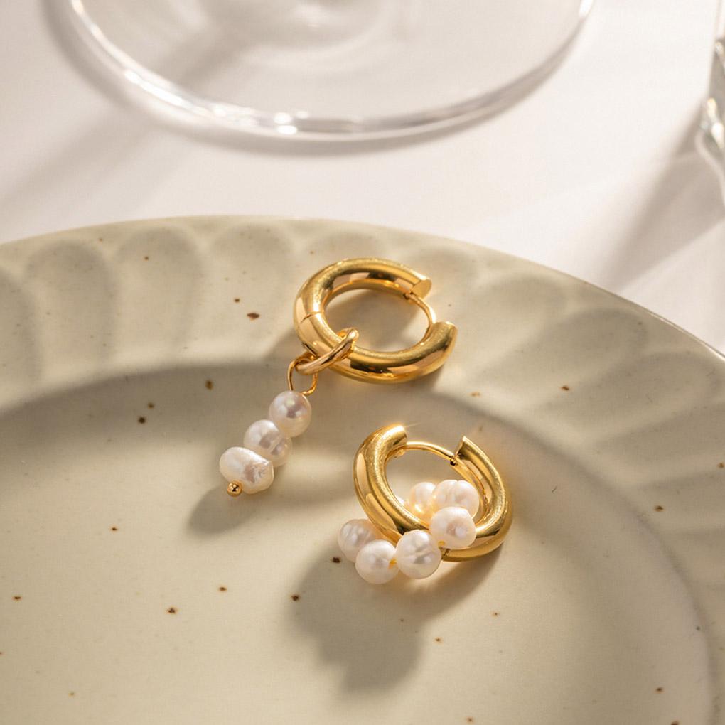 1 Pair Asymmetric Pearl Earrings Festival Holiday Party Wedding Engagement Personalized Piercing Jewelry Women Girls