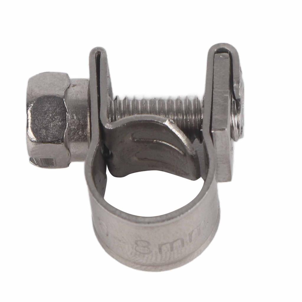 10pcs Stainless Steel   Fuel Line Pipe Hose Clamp Clip 6mm‑20mm Optional Size