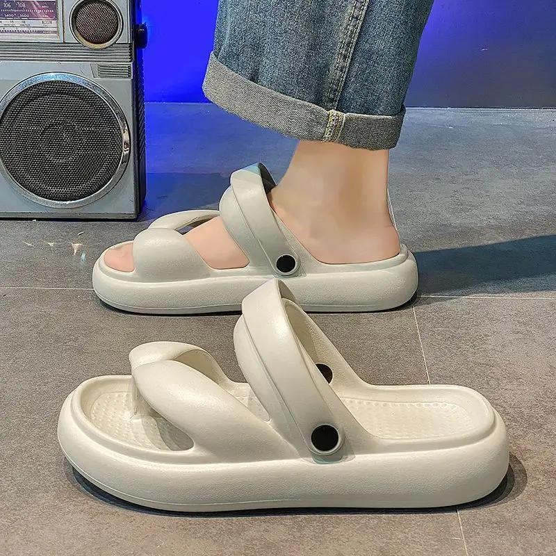 Fashion Outdoor Men's Shoe Beach Platform Slides Low Price Clappers 2025 High Quality Fashion Trend Original Pvc Fun Y2k Male Slipper